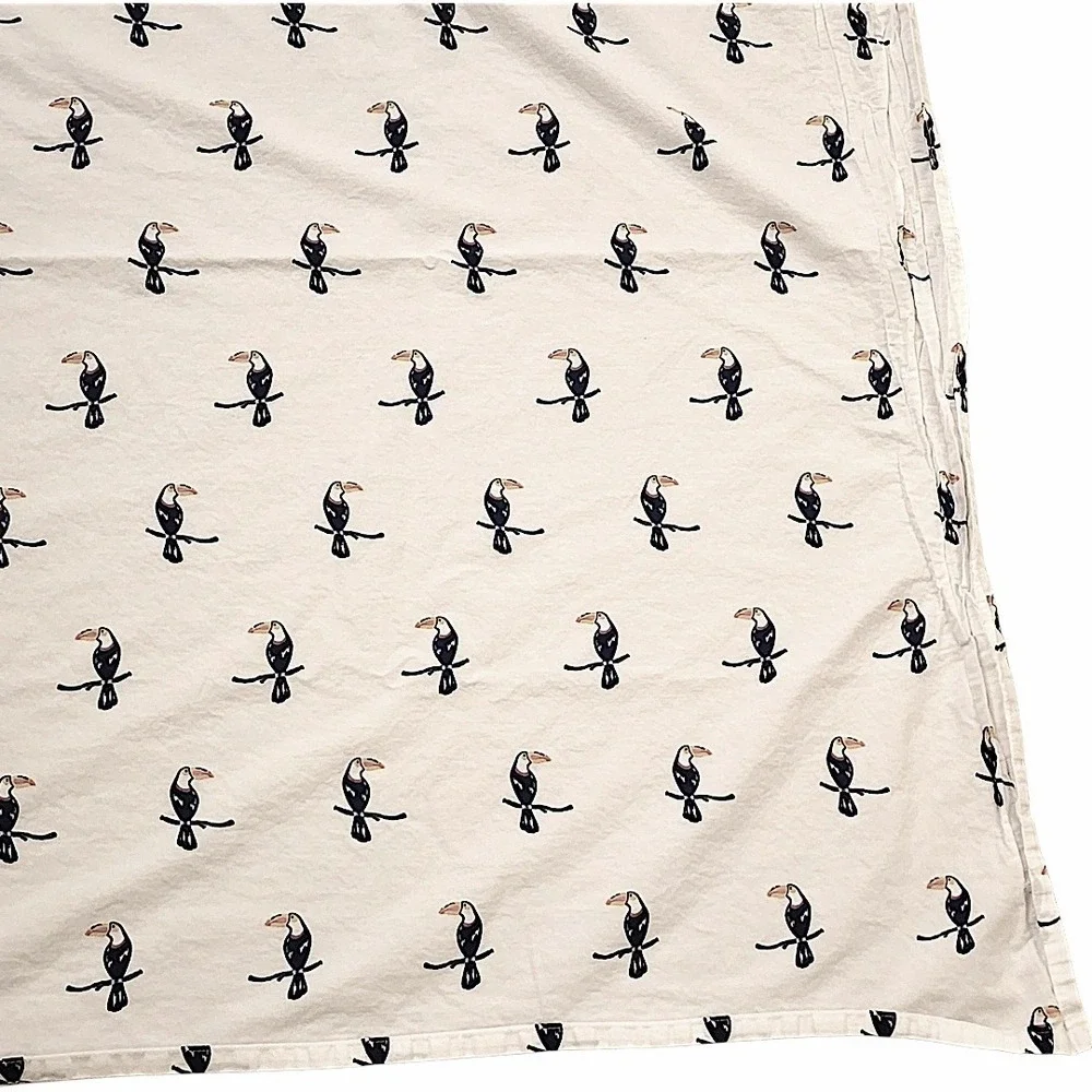 Martha‎ Stewart Flat Sheet Twin WHIM Toucan Bird Kids White Tropical Cotton Bed